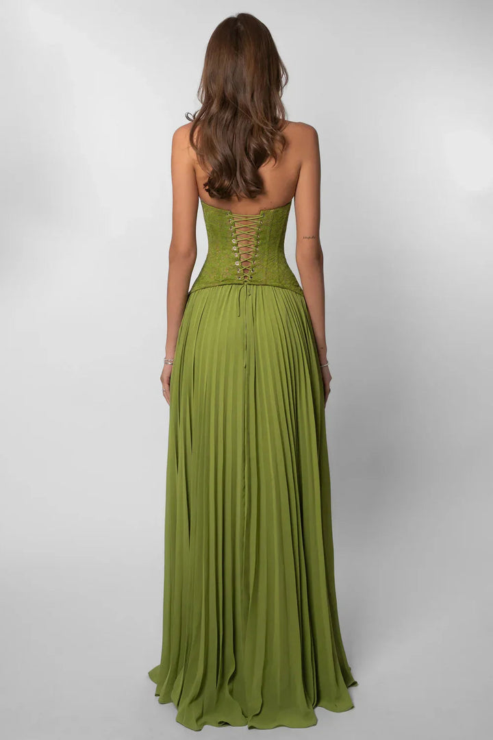 Alice | Women's Halter Pleated Maxi Wedding Guest Dress 6