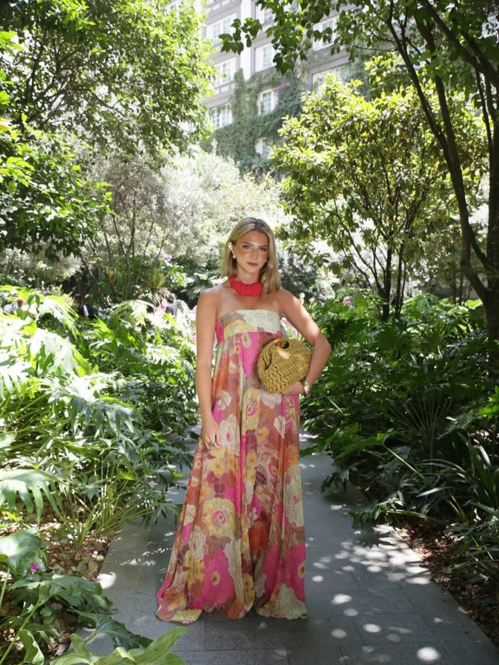 Anna | Women's Strapless Floral Maxi Wedding Guest Dress 6