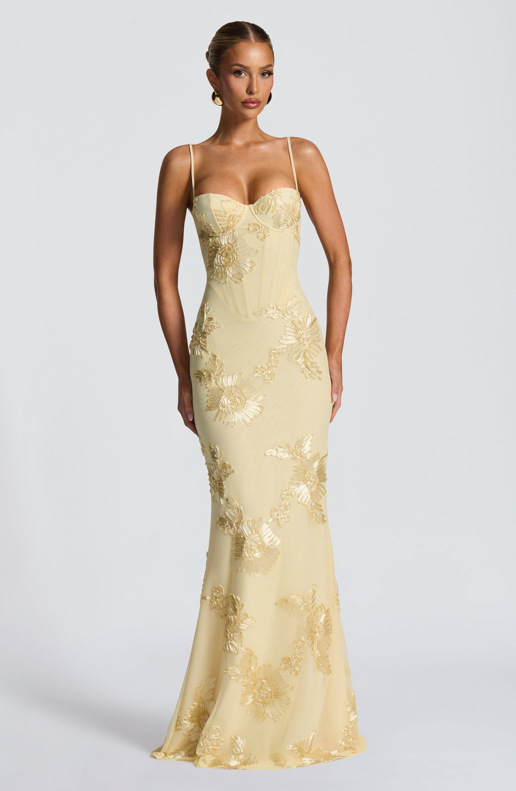 Audrey | Women's Floral Embroidered Maxi Wedding Guest Dress 0