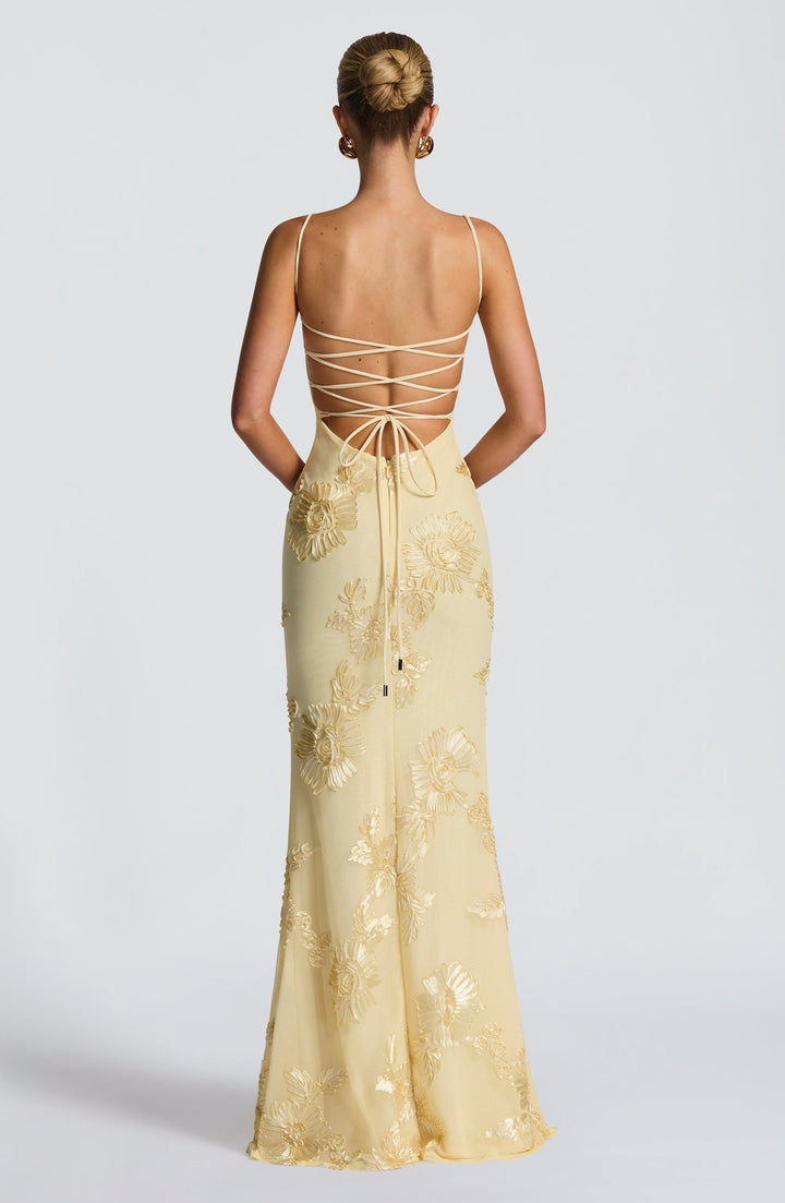 Audrey | Women's Floral Embroidered Maxi Wedding Guest Dress 3