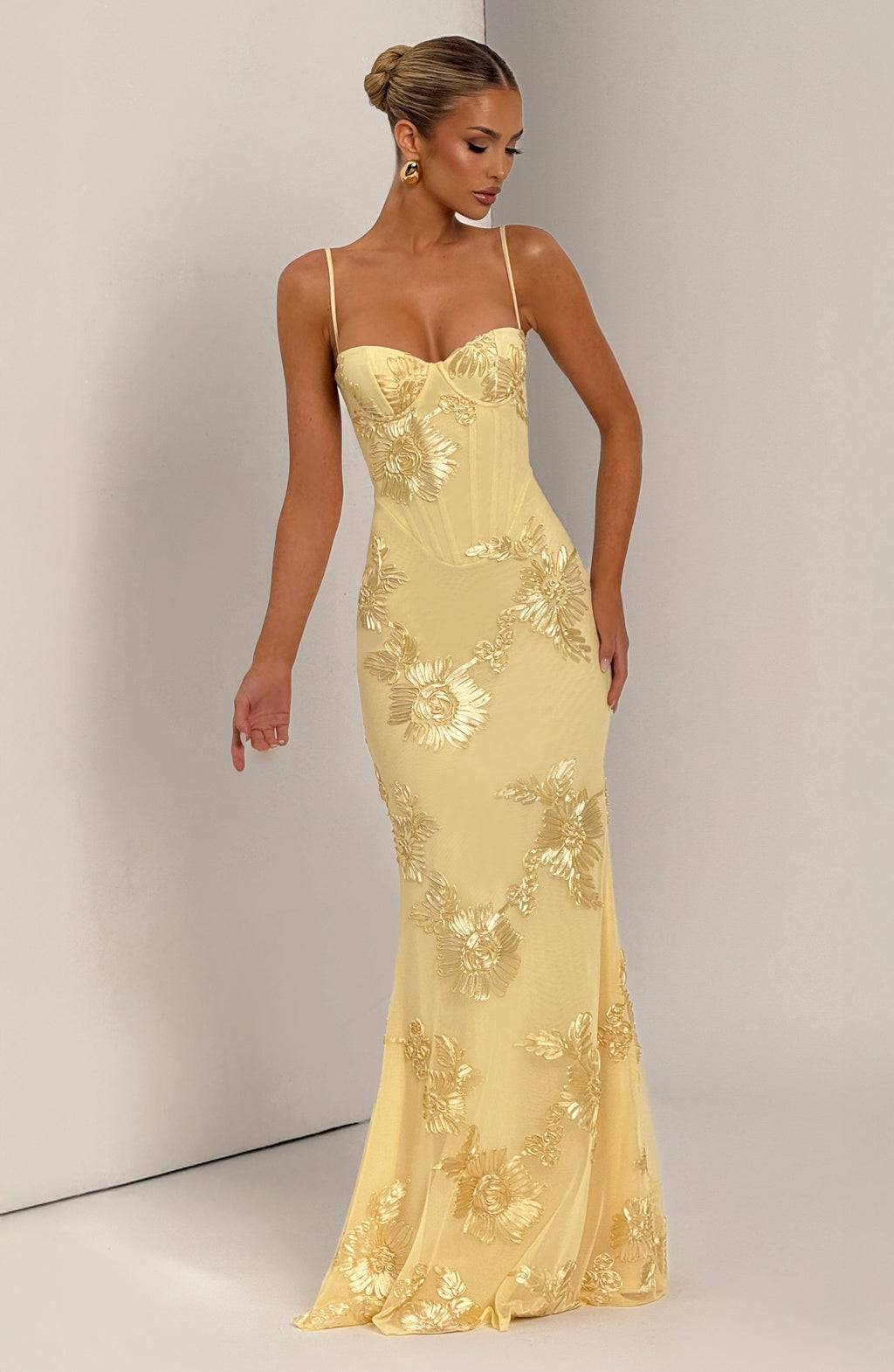 Audrey | Women's Floral Embroidered Maxi Wedding Guest Dress 6