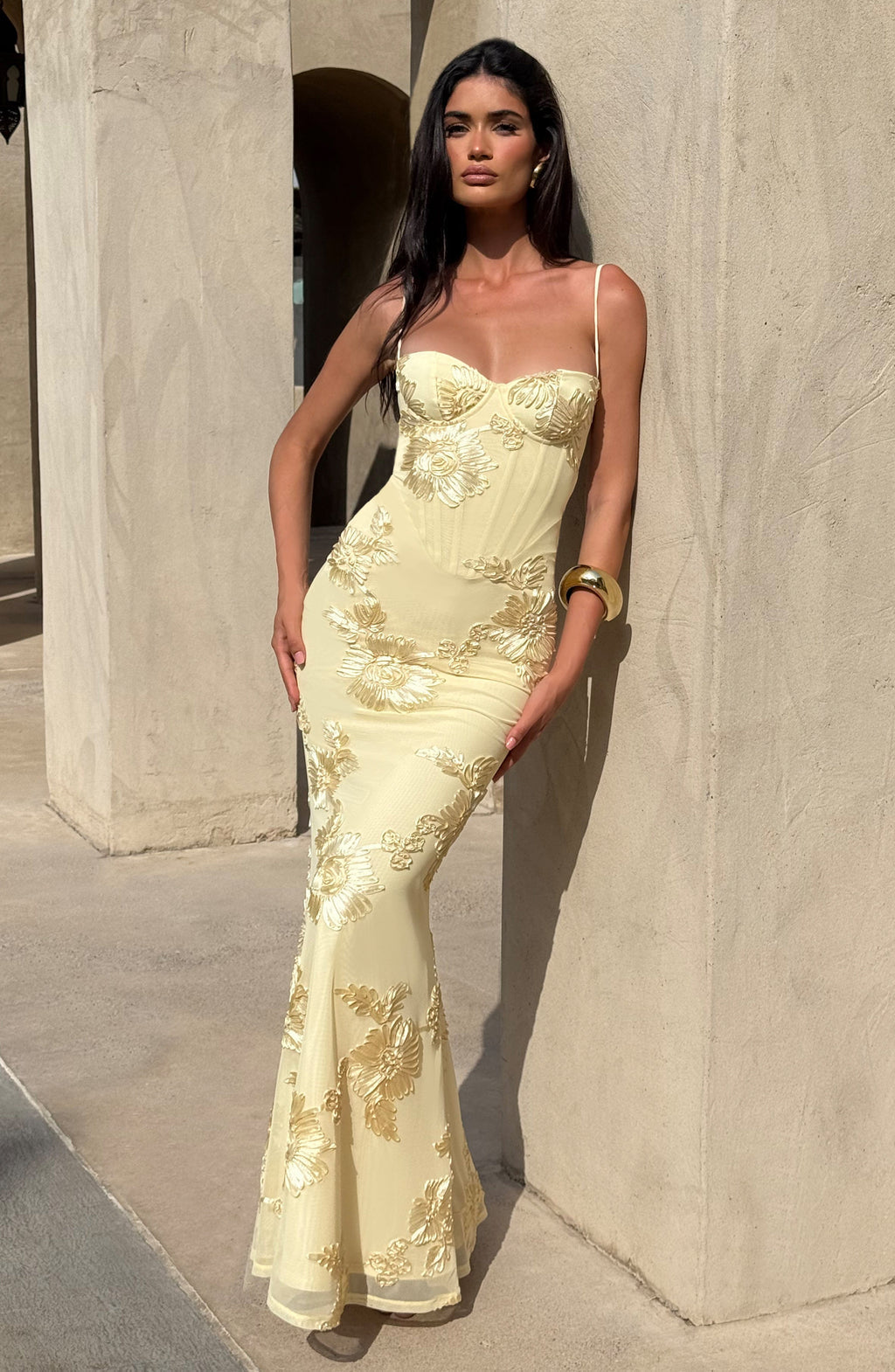 Audrey | Women's Floral Embroidered Maxi Wedding Guest Dress 7