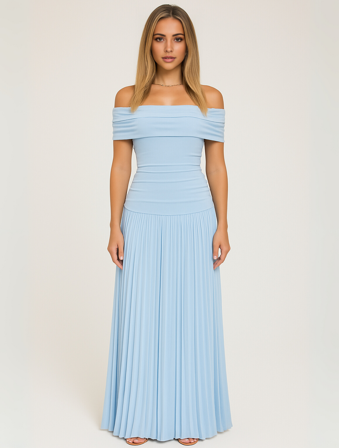 Bella | Women's Wedding Guest Pleated Maxi Dress 4