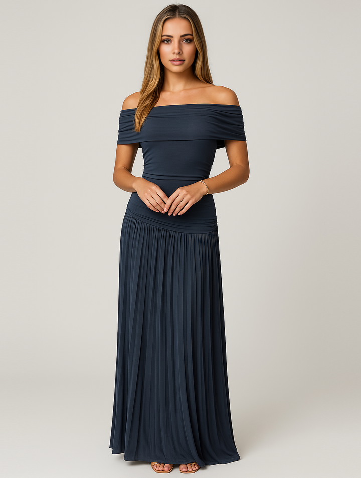 Bella | Women's Wedding Guest Pleated Maxi Dress 6