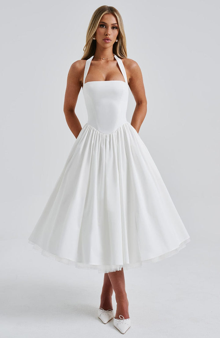 Chloe | Women’s Wedding Guest Halter Midi Dress 4