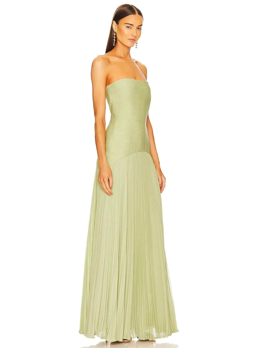 Eleanor | Women's Strapless Pleated Maxi Wedding Guest Dress 1