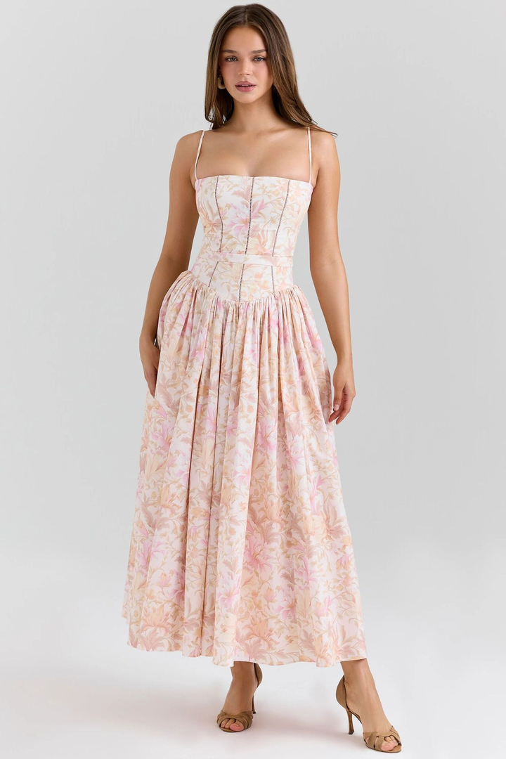 Gabriella | Women’s Wedding Guest Elegant Corset Midi Dress 0