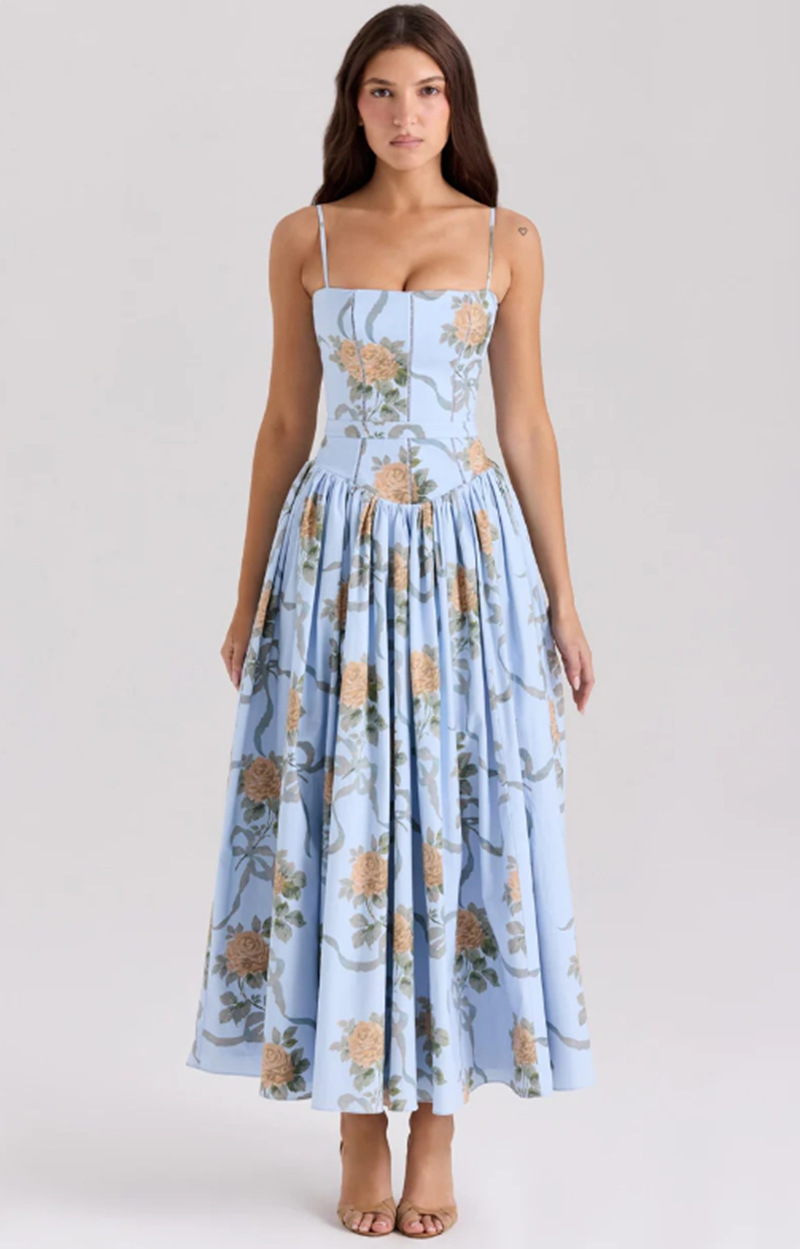 Gabriella | Women’s Wedding Guest Elegant Corset Midi Dress 5