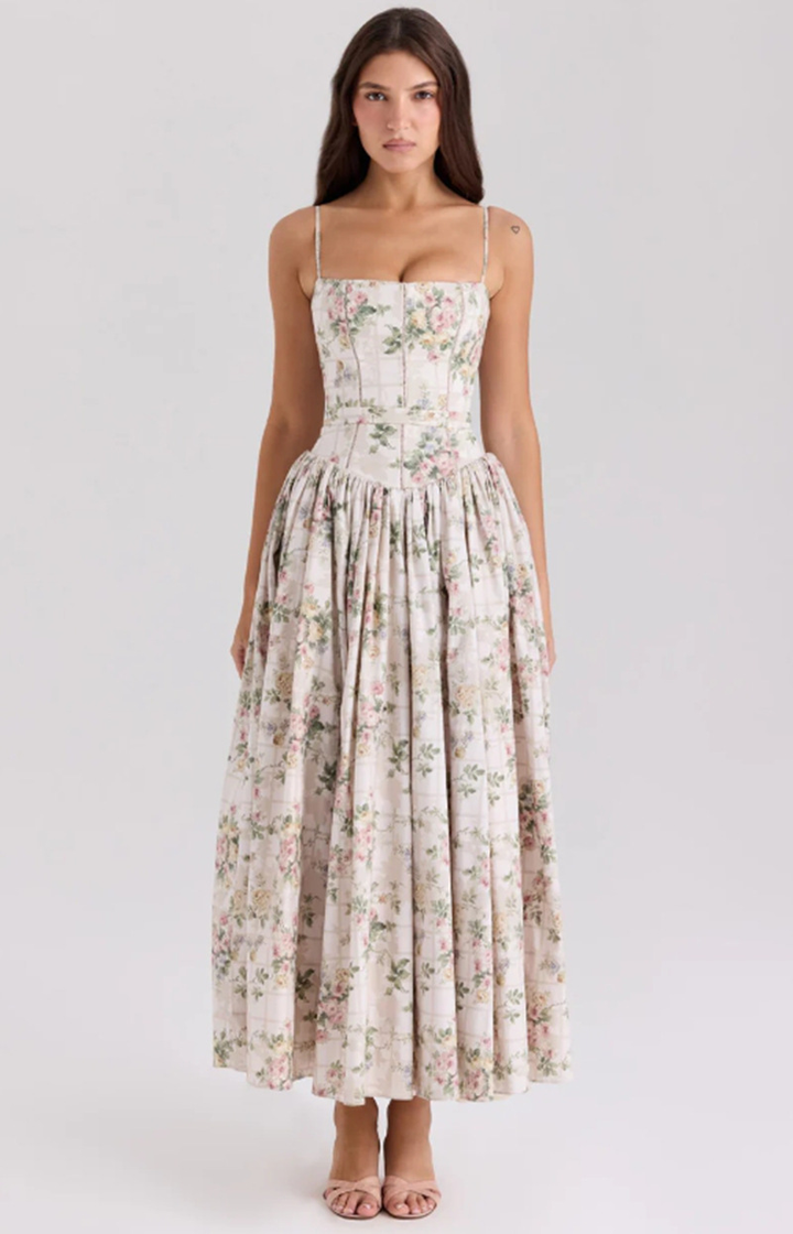Gabriella | Women’s Wedding Guest Elegant Corset Midi Dress 7