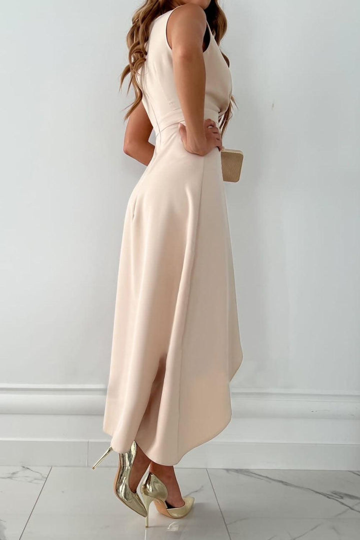 Hailey | Women's Sleeveless Asymmetric Midi Wedding Guest Dress 2