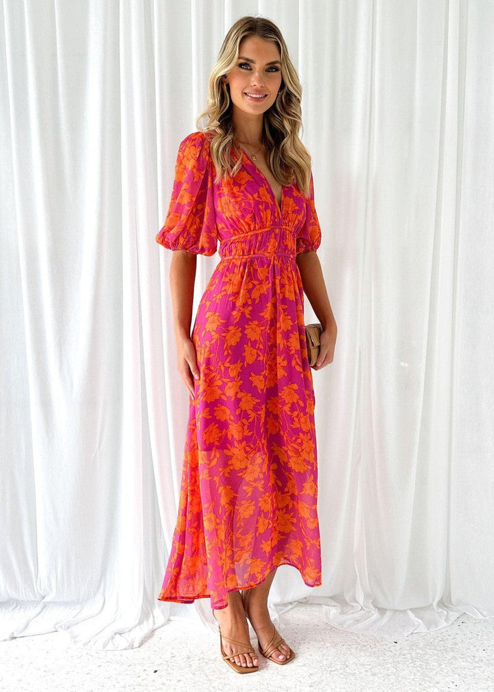 Isabella | Women's Floral V Neck Maxi Wedding Guest Dress 2