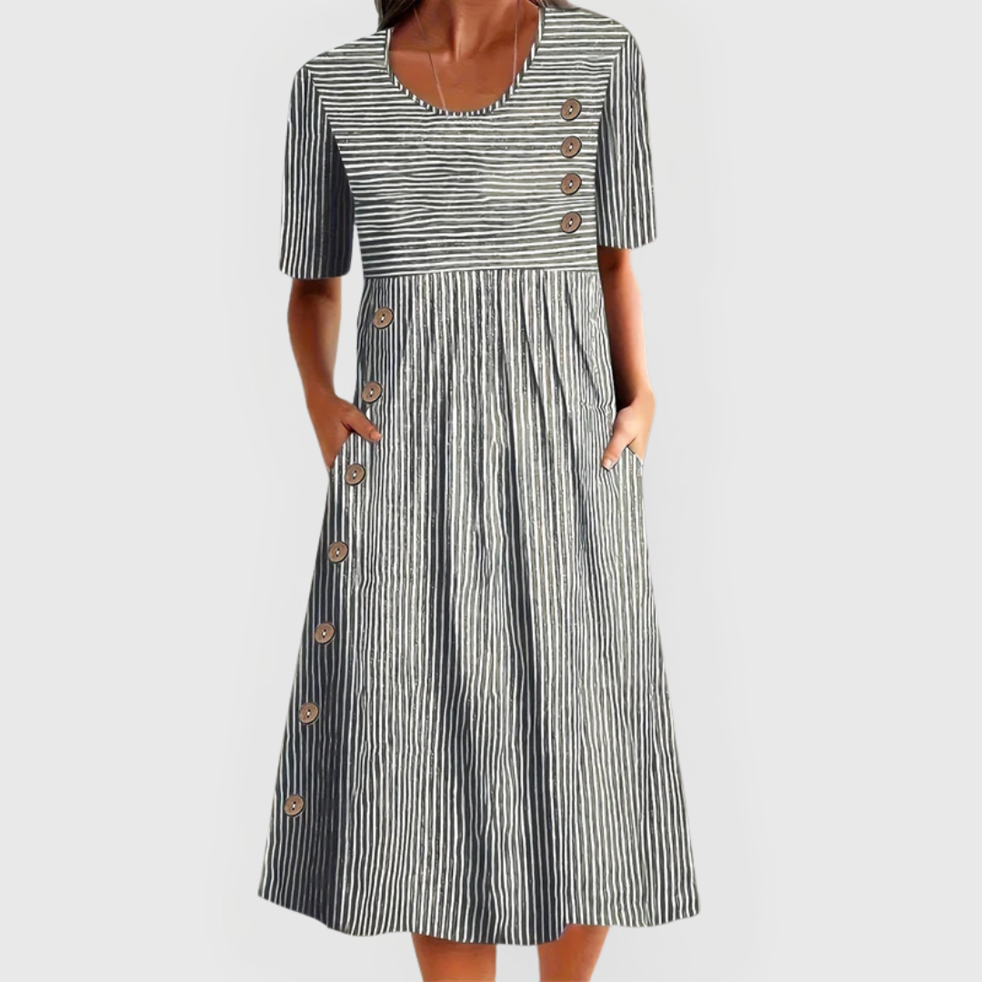 Striped Midi Dress 1
