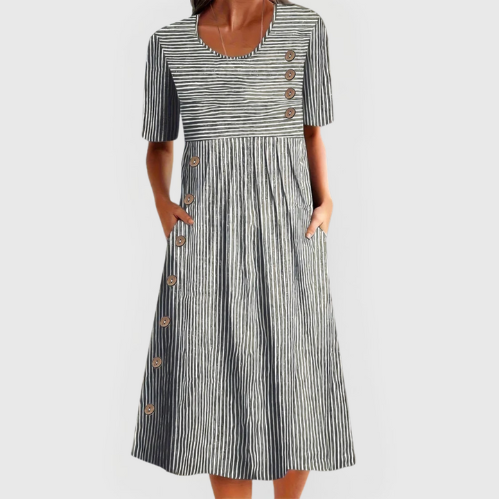 Striped Midi Dress 1